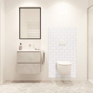 panneau mural salle de bains carreaux de métro