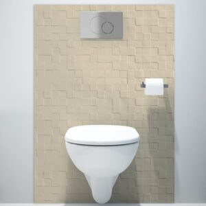 panneau mural salle de bains mosaïque ivoire