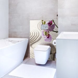 panneau mural salle de bains phalaenopsis