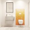 Panneau décoratif wc salle de bains, ambiance urban chic, blur orange