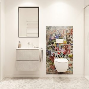 panneau mural salle de bains urban collage
