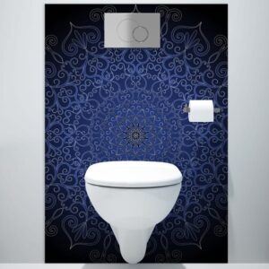 panneau mural salle de bains mandala bleu