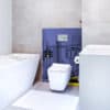 panneau aluminium composite pour salle de bains, décor times square bleu