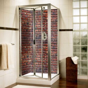 panneau mural douche briques