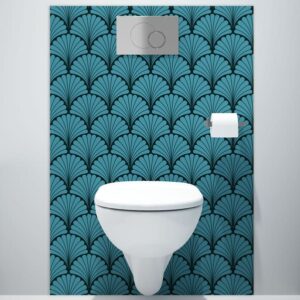 panneau mural salle de bains rosace art déco