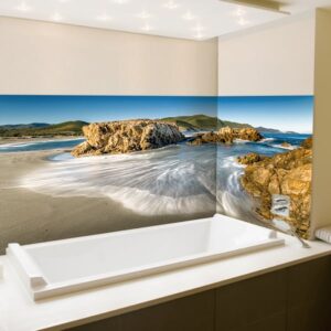 crédence baignoire paysage minéral