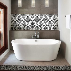 crédence baignoire baroque noir et blanc