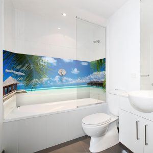 crédence baignoire blue lagon