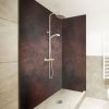 crédence douche effet métal rouillé, rénovation et embellissement salle de bains sans travaux