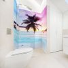 Panneaux imprimés sur mesure, crédence salle de bains, palm beach