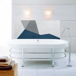 crédence baignoire peinture bleu