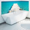 Panneaux muraux ponton mer à coller sans joint, crédence sur-mesure facile d'entretien salle de bains