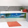 Panneau tablier de baignoire, auluminium composite, blue lagon, palmier