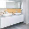 Recouvrir ancien carrelage salle de bains, panneau aluminium composite sur-mesure, décor écume