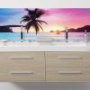 Photo coucher de soleil Palm Beach, impression grand format, crédence salle de bains sur mesure