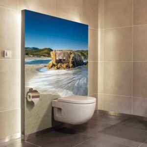 panneau mural salle de bains paysage minéral