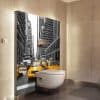 décoration mural salle de bains décor taxis jaune new-york, dimensions personnalisables