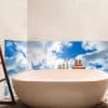 revêtement décoratif mur salle de bains étanche blue sky, dimensions personnalisables