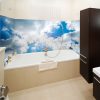 panneau salle de bains sans joint, décor blue sky