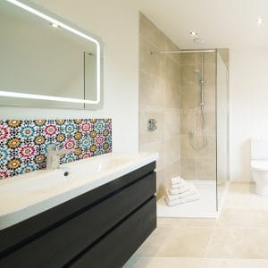 panneau mural salle de bains mosaïque orientale