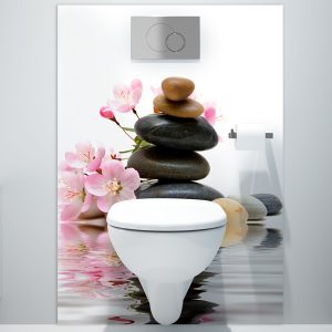 panneau mural salle de bains équilibre zen