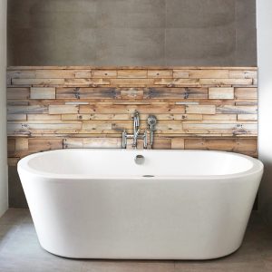 crédence baignoire bois naturel