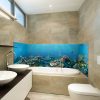 décoration murale salle de bains décor Abysses, crédence fond marin, dimensions personnalisables