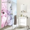 Recouvrir ancien carrelage douche, panneau aluminium composite sur-mesure, décor rosée matinale
