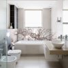 revêtement mural salle de bains, dimensions personnalisables, ambiance nature rosée matinale noir et blanc