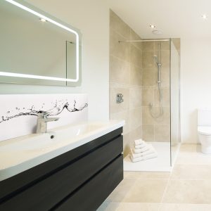 panneau mural salle de bains ambiance aquatique