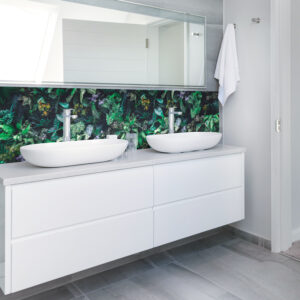 panneau mural salle de bains feuillage luxuriant