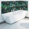 crédence baignoire à coller sur carrelage, panneau aluminium composite sur mesure, ambiance végétal