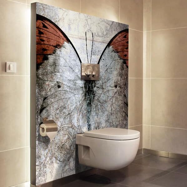 panneau-mural-salle-de-bains-papillons panneau mural salle de bains papillons