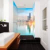 Panneau Chicago douche, baignoire, lavabo, decor voyage sur-mesure, aluminium composite,