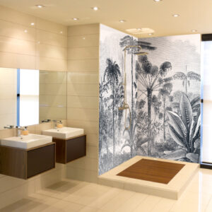 panneau mural douche décor végétal