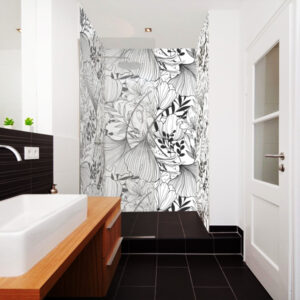 panneau mural douche illustration printanière