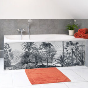 crédence baignoire décor végétal