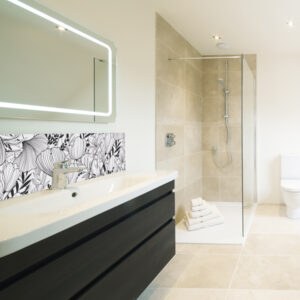 panneau mural salle de bains illustration printanière