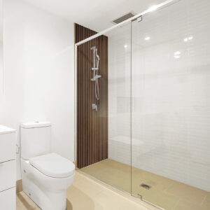 Panneau de douche tasseaux de bois foncé, 1 panneau